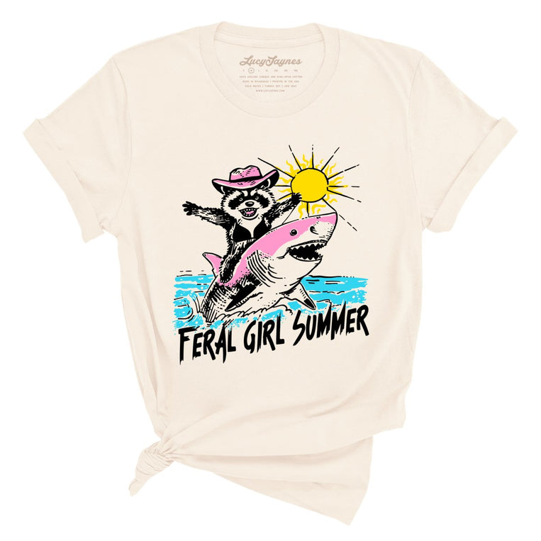 Feral Girl Summer Graphic Tee - Natural