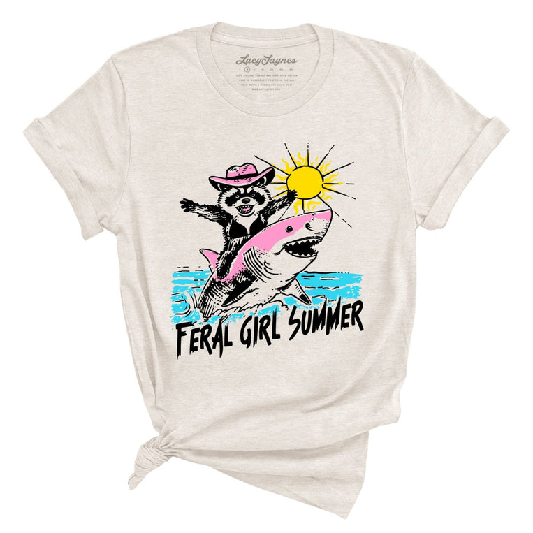 Feral Girl Summer Graphic Tee - Heather Dust