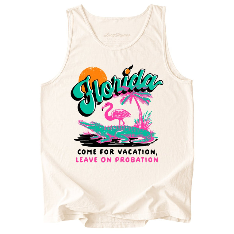 Florida Come For Vacation Comfort Colors Graphic Tank Top - Ivory