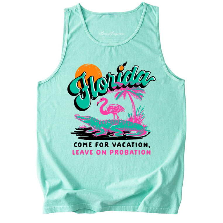 Florida Come For Vacation Comfort Colors Graphic Tank Top - Island Reef