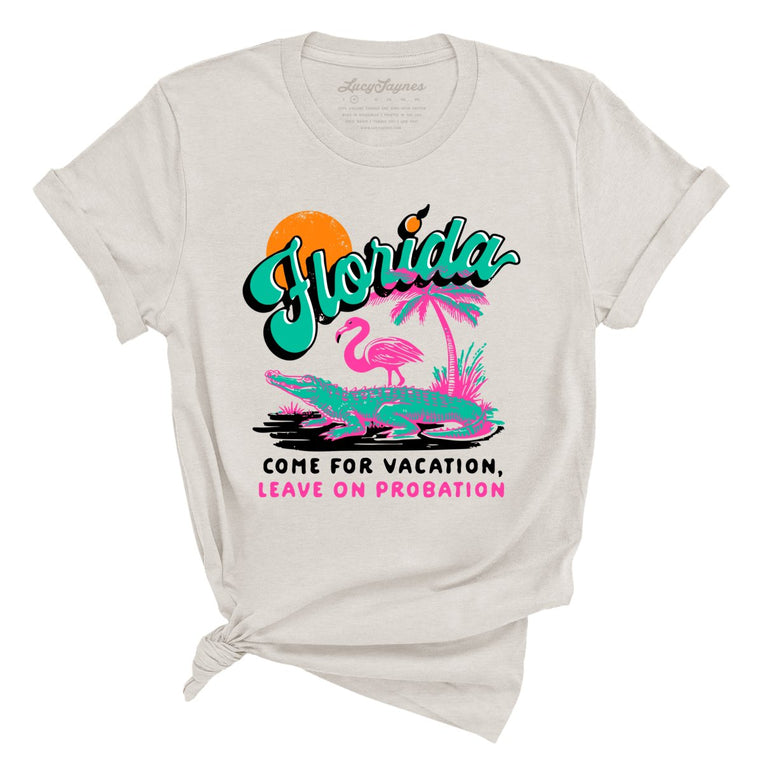 Florida Come For Vacation Graphic Tee - Heather Dust
