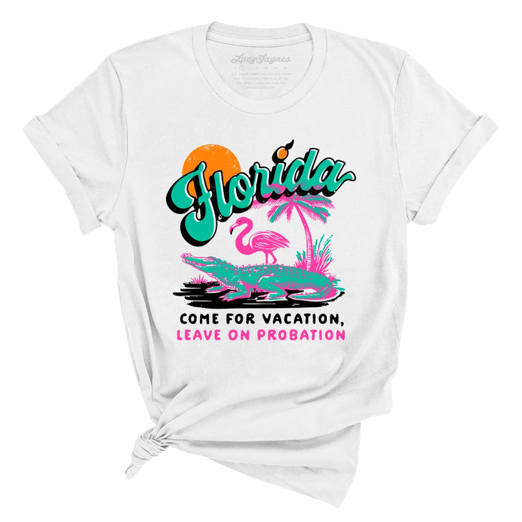 Florida Come For Vacation Graphic Tee - White