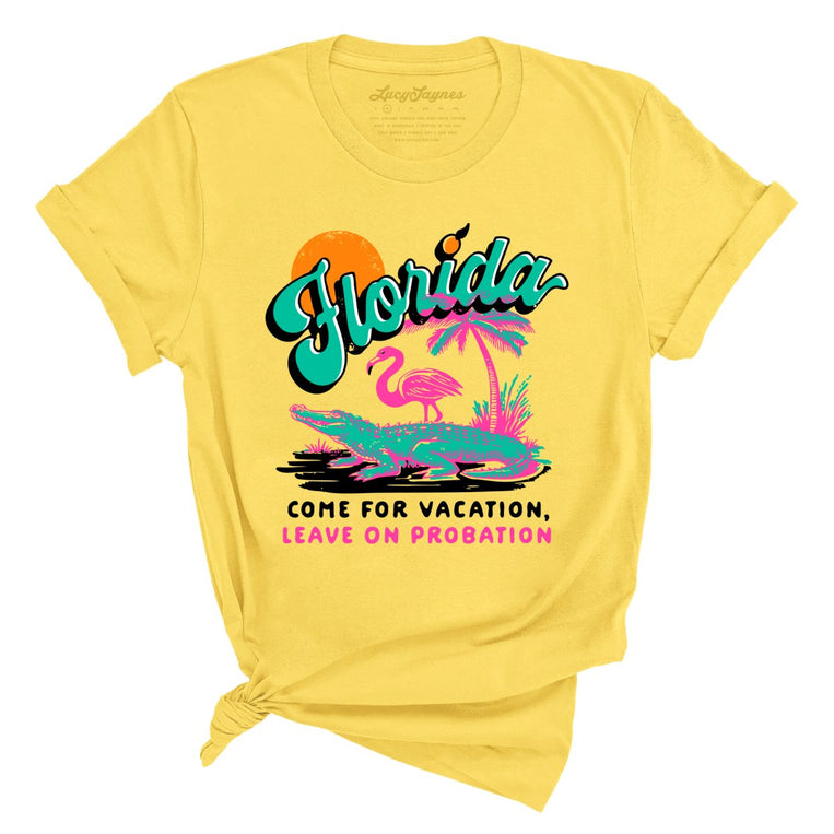 Florida Come For Vacation Graphic Tee - Yellow