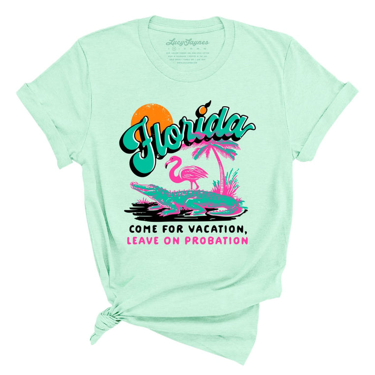Florida Come For Vacation Graphic Tee - Heather Mint