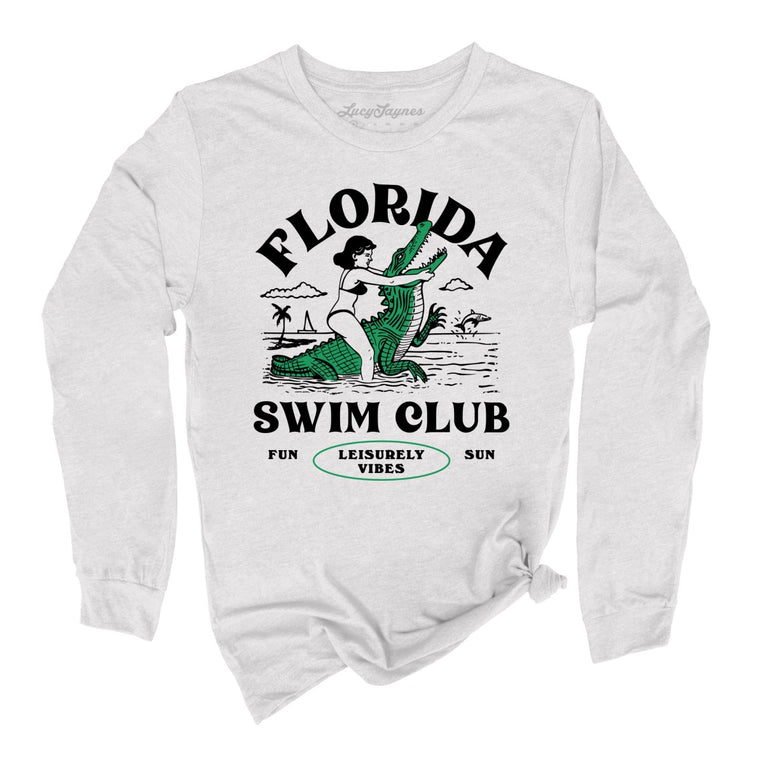 Florida Swim Club Graphic Long Sleeve Tee - Ash