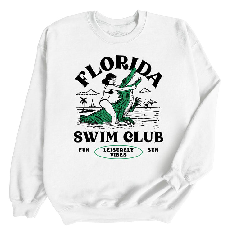 Florida Swim Club Graphic Sweatshirt - White