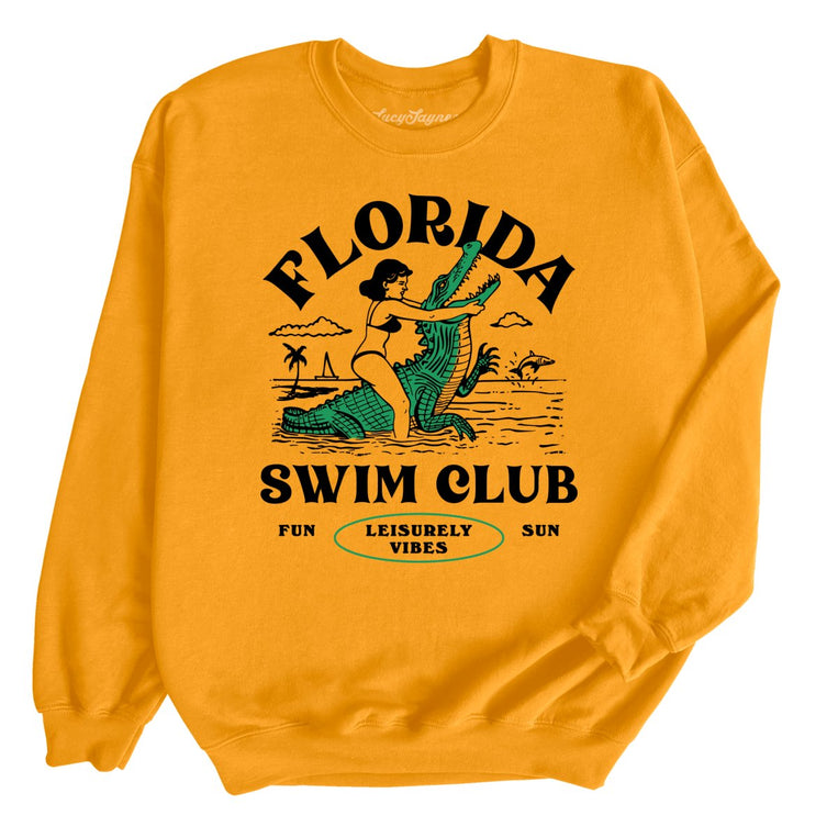 Florida Swim Club Graphic Sweatshirt - Gold