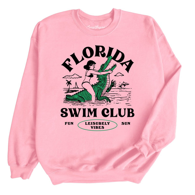 Florida Swim Club Graphic Sweatshirt - Light Pink