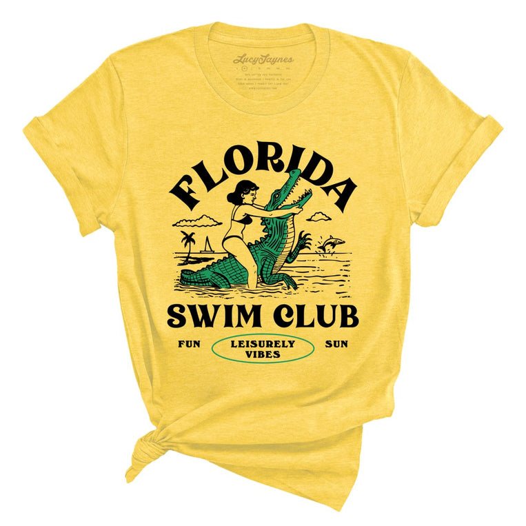 Florida Swim Club Graphic Tee - Heather Yellow