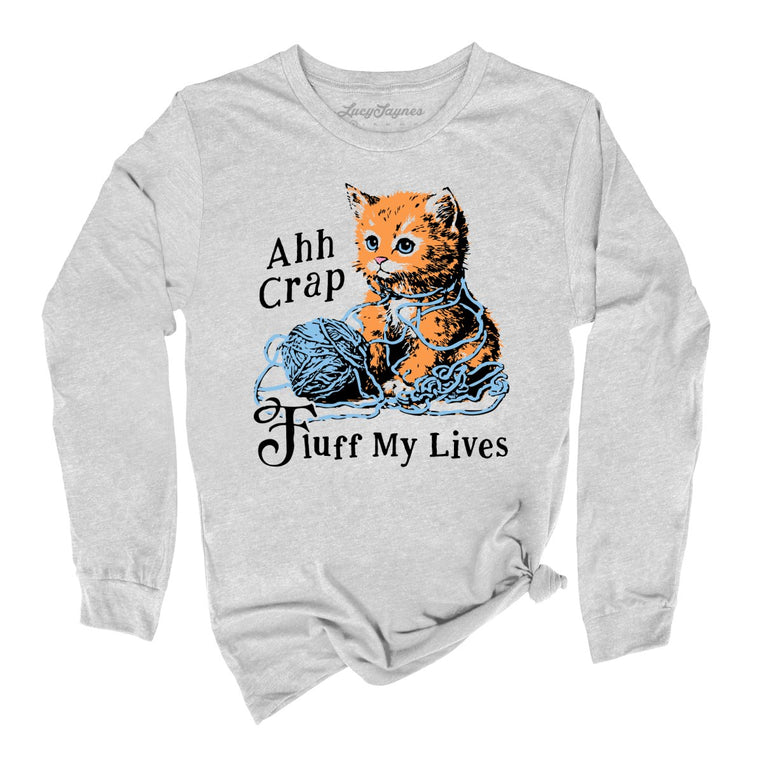 Fluff My Lives Graphic Long Sleeve Tee - Athletic Heather