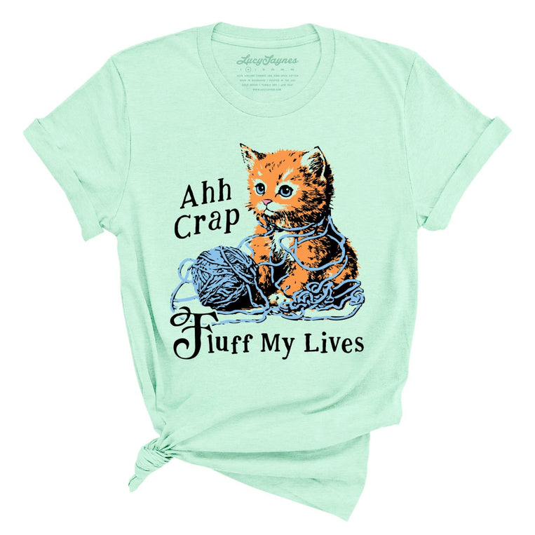 Fluff My Lives Graphic Tee - Heather Mint