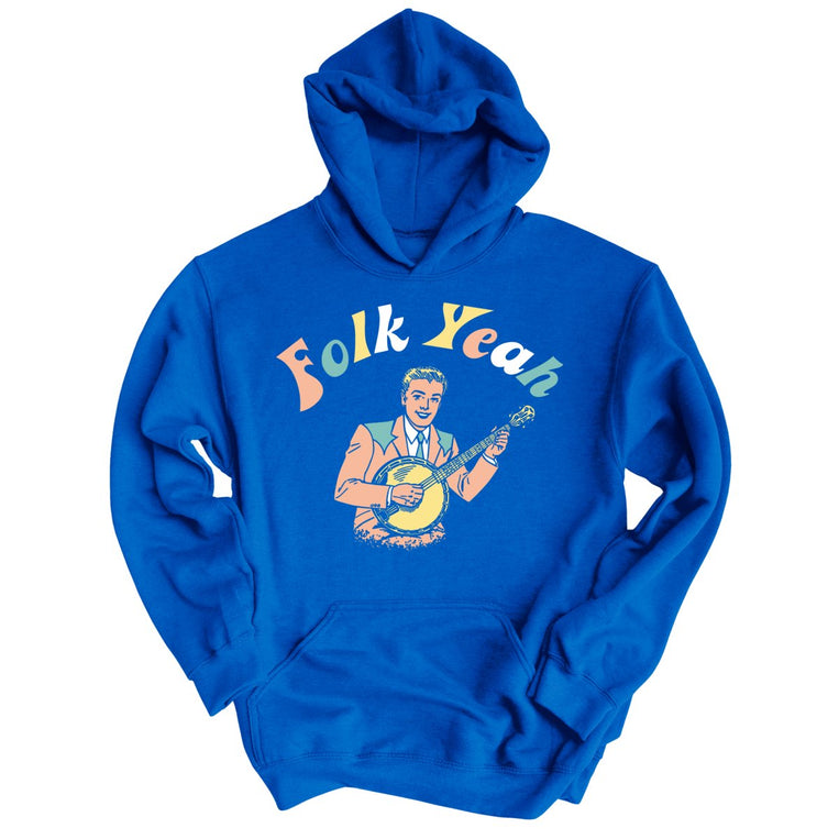 Folk Yeah Graphic Hoodie - Royal