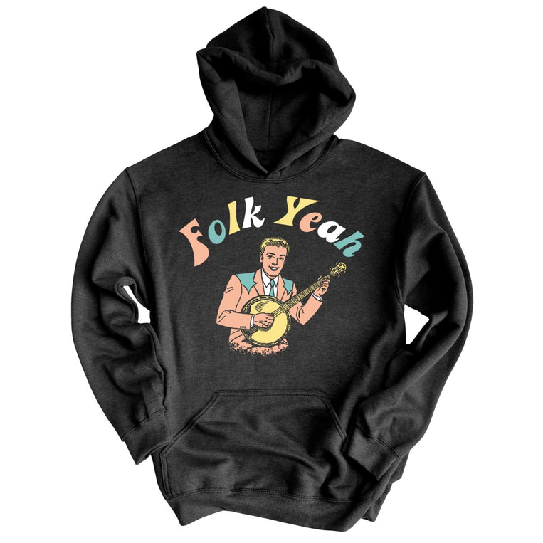 Folk Yeah Graphic Hoodie - Charcoal Heather