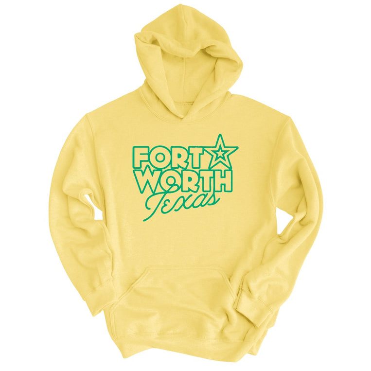 Fort Worth Texas Graphic Hoodie - Light Yellow