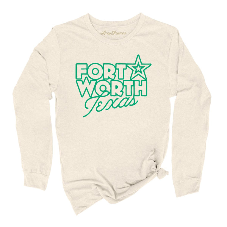 Fort Worth Texas Graphic Long Sleeve Tee - Natural