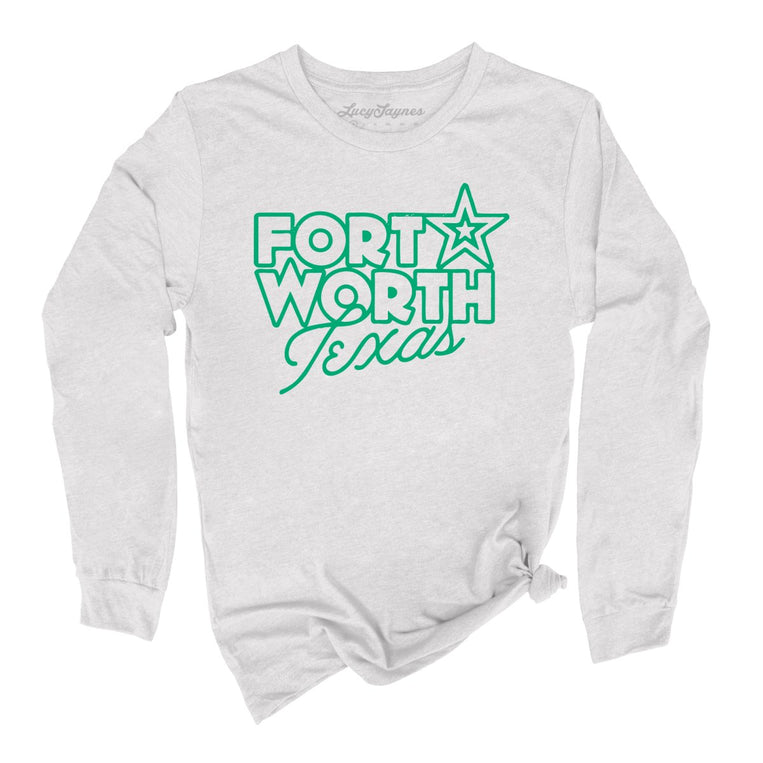 Fort Worth Texas Graphic Long Sleeve Tee - Ash