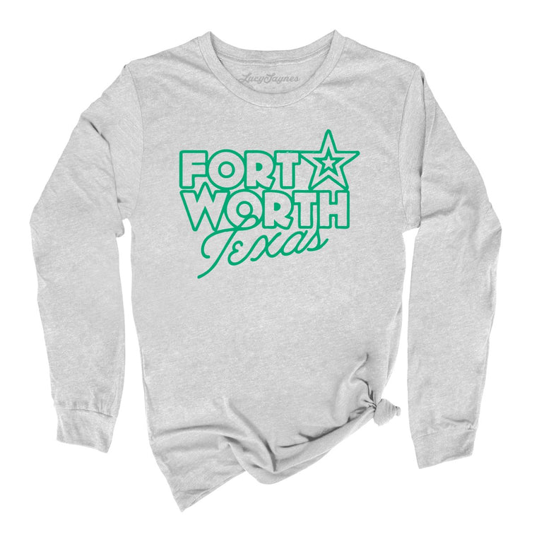 Fort Worth Texas Graphic Long Sleeve Tee - Athletic Heather