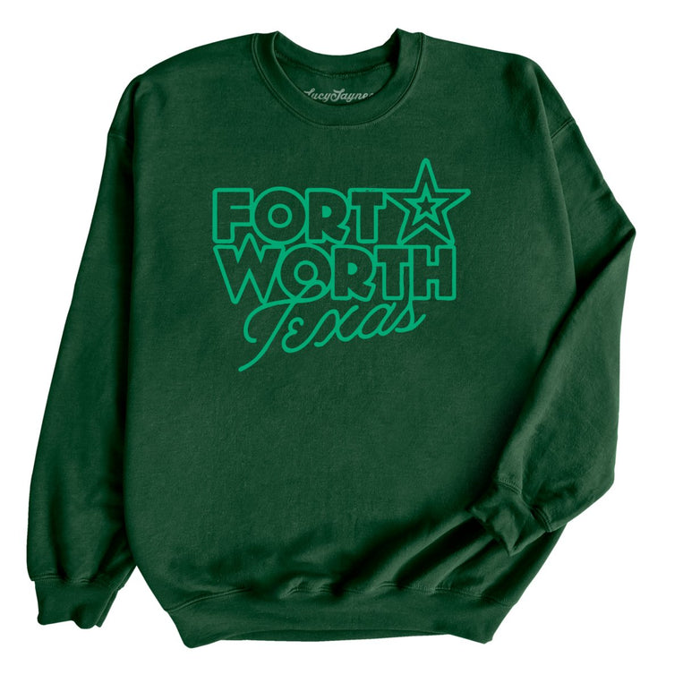 Fort Worth Texas Graphic Sweatshirt - Forest