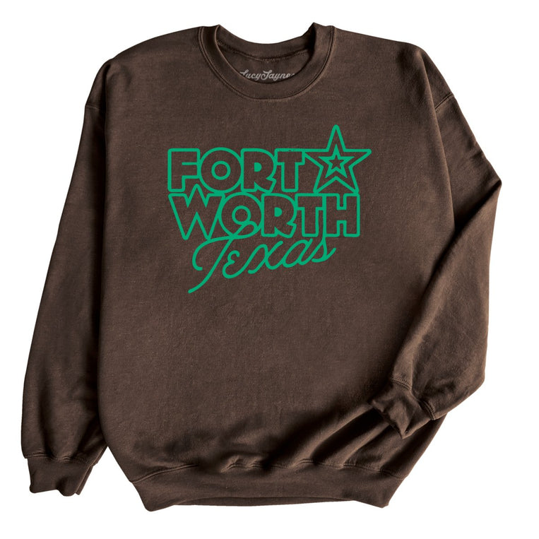 Fort Worth Texas Graphic Sweatshirt - Dark Chocolate