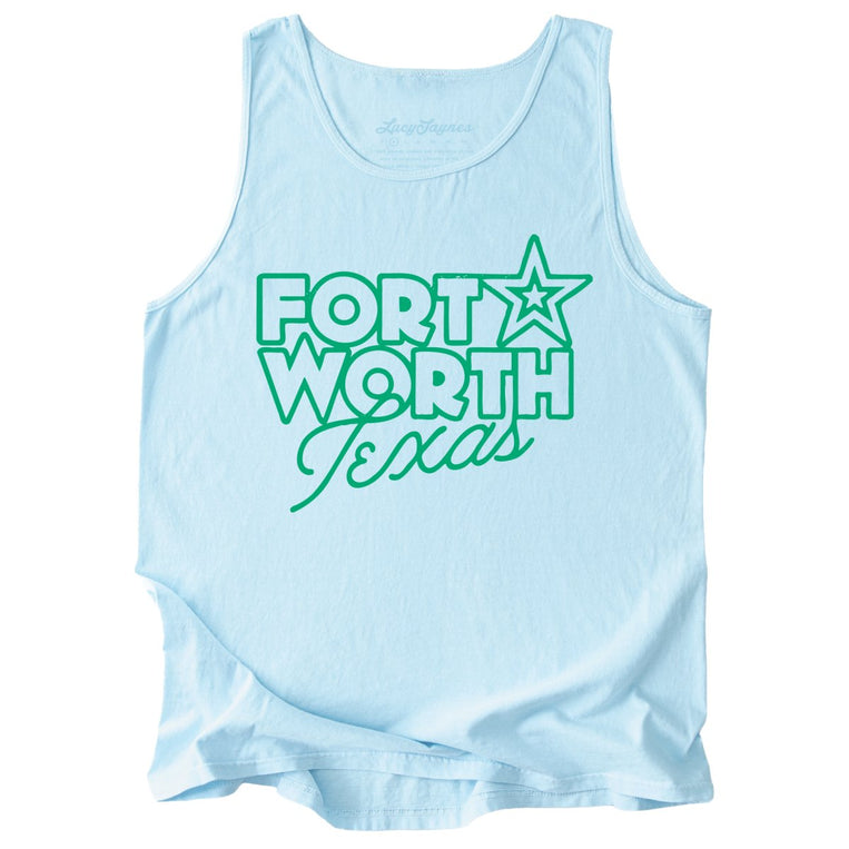 Fort Worth Texas Comfort Colors Graphic Tank Top - Chambray