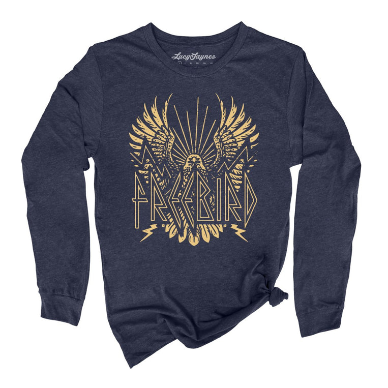 Freebird Graphic Long Sleeve Tee - Heather Navy