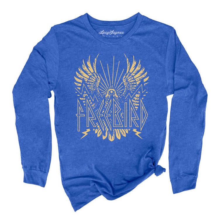 Freebird Graphic Long Sleeve Tee - Heather True Royal