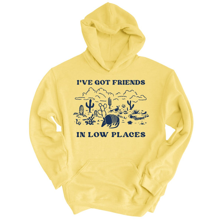 Friends in Low Places Graphic Hoodie - Light Yellow