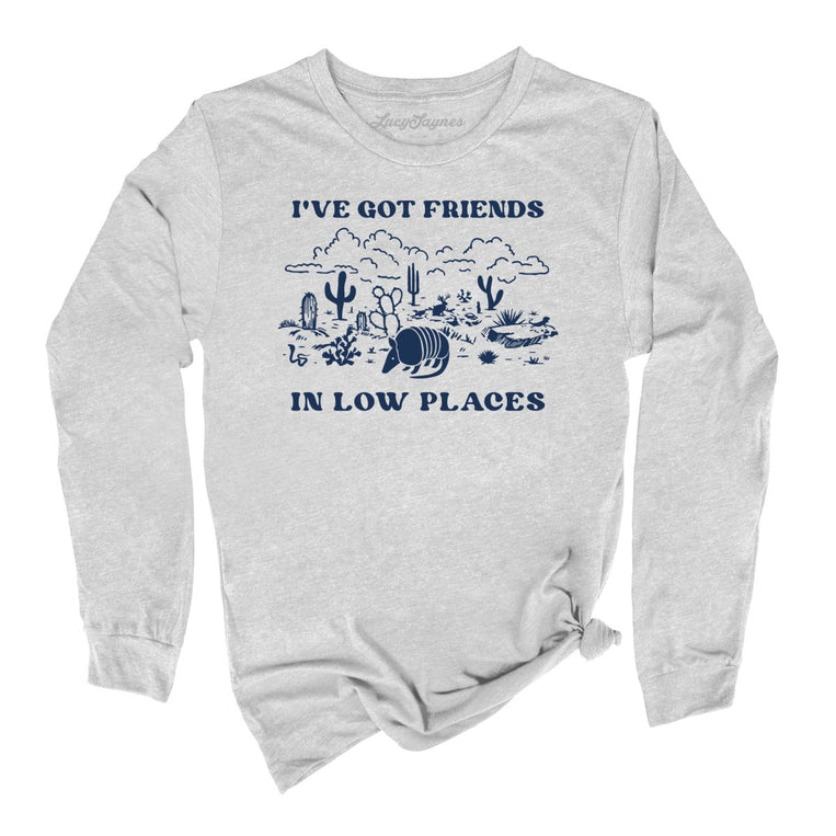 Friends in Low Places Graphic Long Sleeve Tee - Athletic Heather
