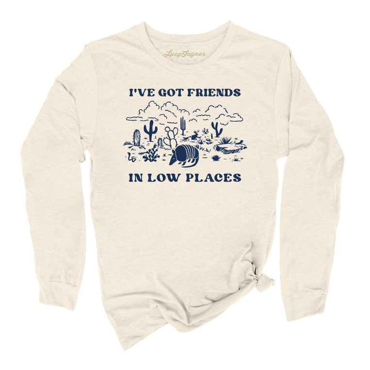 Friends in Low Places Graphic Long Sleeve Tee - Natural