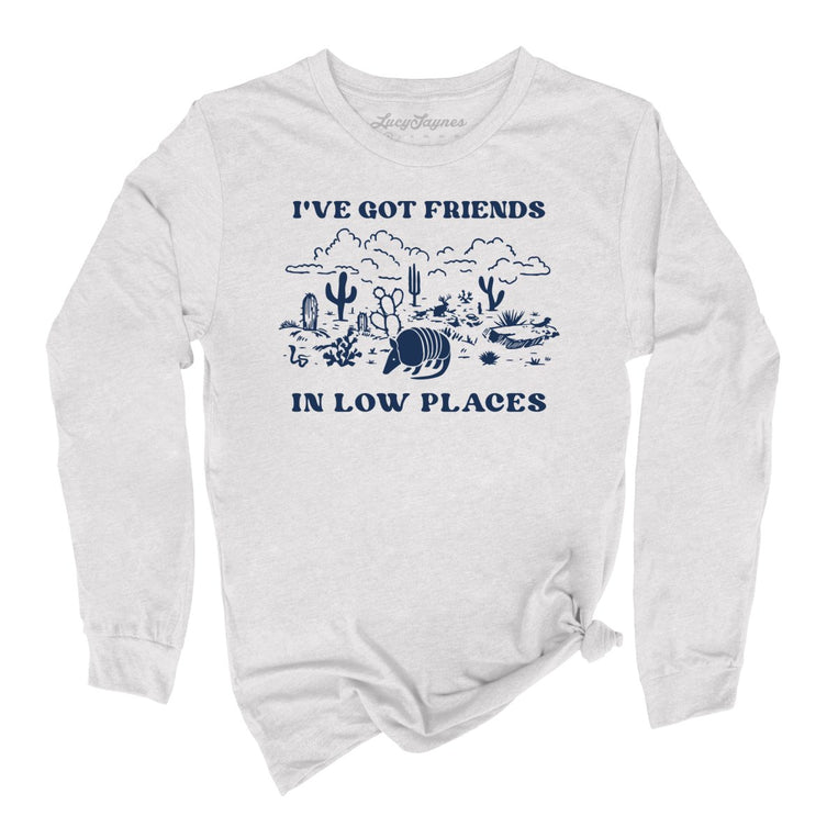 Friends in Low Places Graphic Long Sleeve Tee - Ash