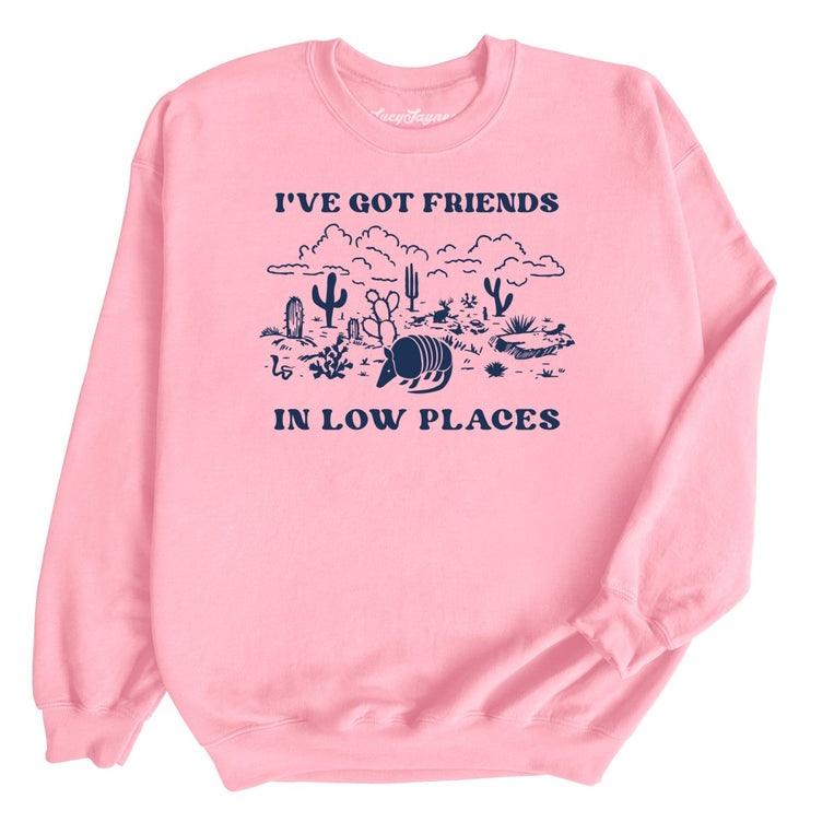 Friends in Low Places Graphic Sweatshirt - Light Pink
