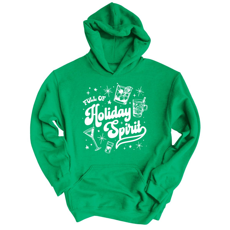 Full of Holiday Spirit Graphic Hoodie - Irish Green