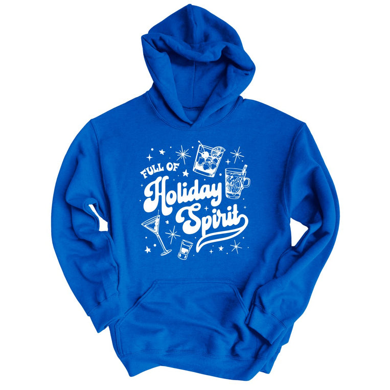 Full of Holiday Spirit Graphic Hoodie - Royal