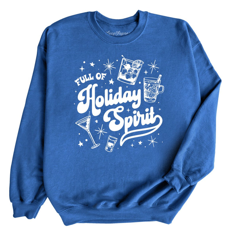 Full of Holiday Spirit Graphic Sweatshirt - Royal