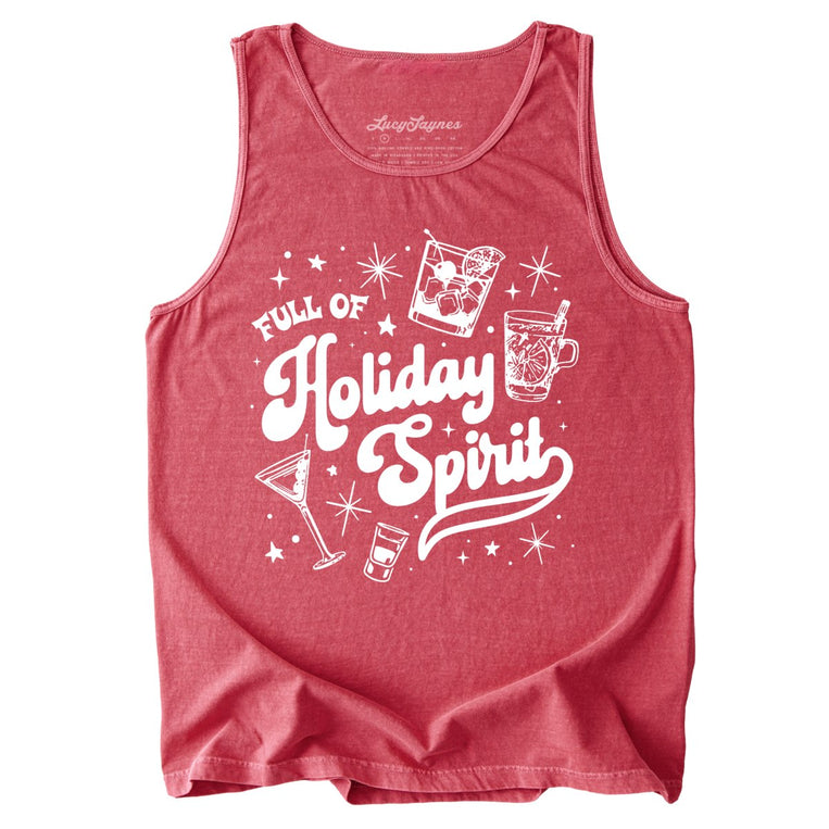 Full of Holiday Spirit Comfort Colors Graphic Tank Top