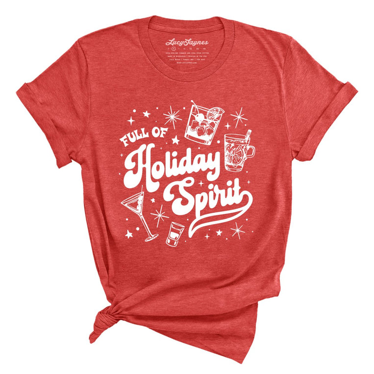 Full of Holiday Spirit Graphic Tee - Heather Red