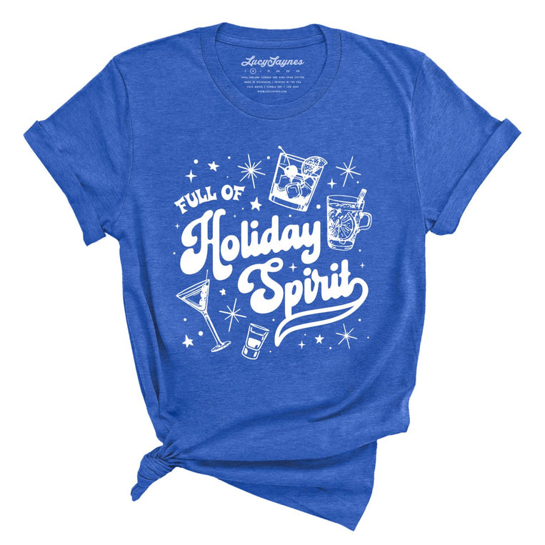 Full of Holiday Spirit Graphic Tee - Heather True Royal