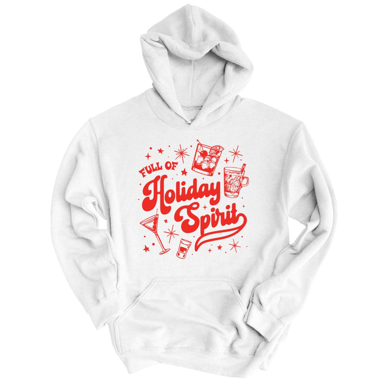 Full of Holiday Spirit Graphic Hoodie - White