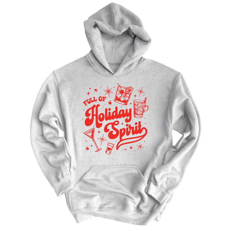 Full of Holiday Spirit Graphic Hoodie - Grey Heather