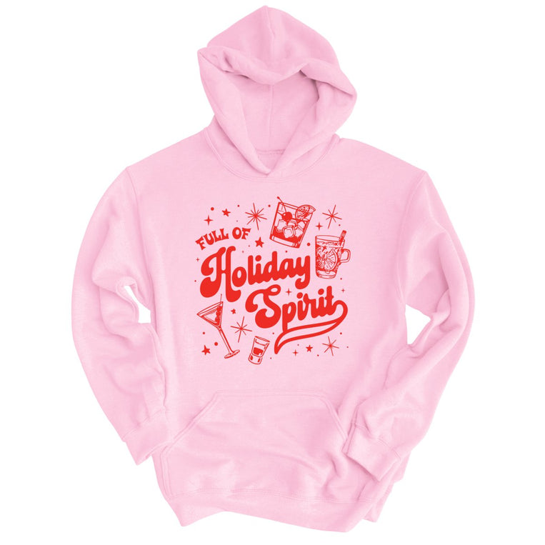 Full of Holiday Spirit Graphic Hoodie - Light Pink