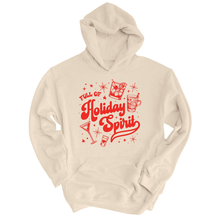 Full of Holiday Spirit Graphic Hoodie - Sand