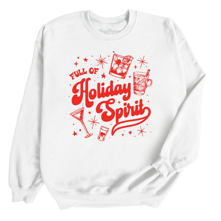 Full of Holiday Spirit Graphic Sweatshirt - White