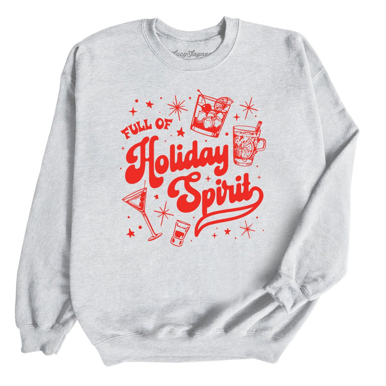 Full of Holiday Spirit Graphic Sweatshirt - Ash