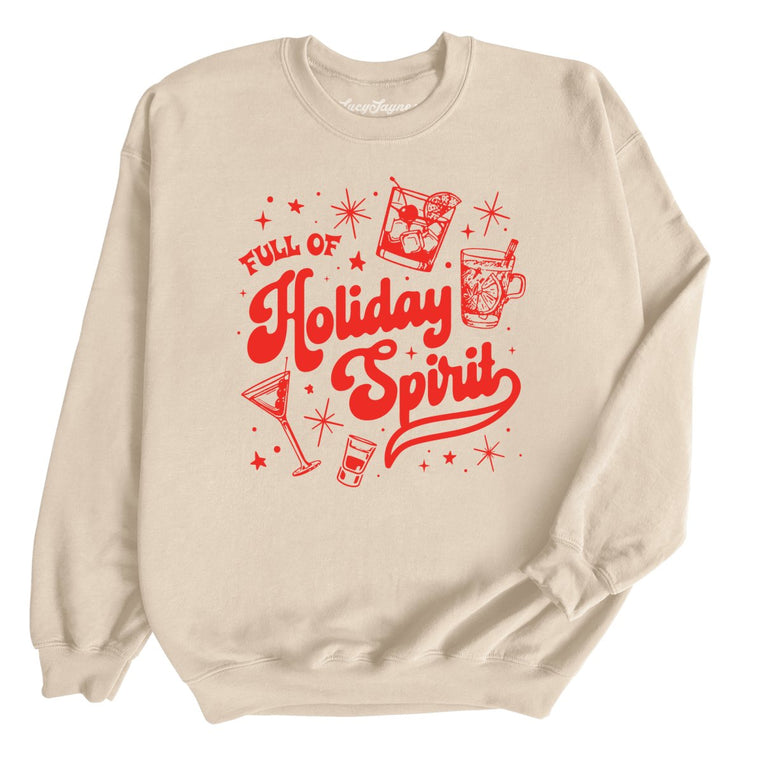 Full of Holiday Spirit Graphic Sweatshirt - Sand