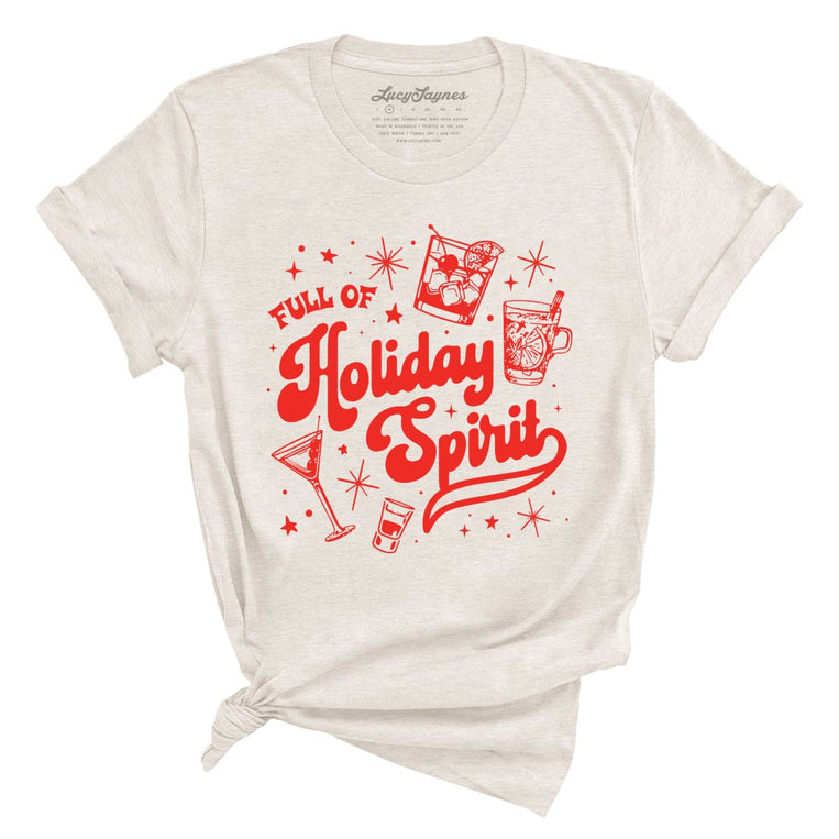 Full of Holiday Spirit Graphic Tee - Heather Dust