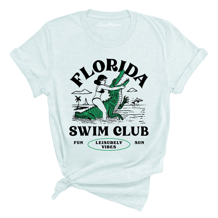 Florida Swim Club Graphic Tee - Heather Ice Blue