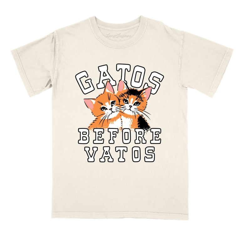 Gatos Before Vatos Comfort Colors Graphic Tee - Ivory