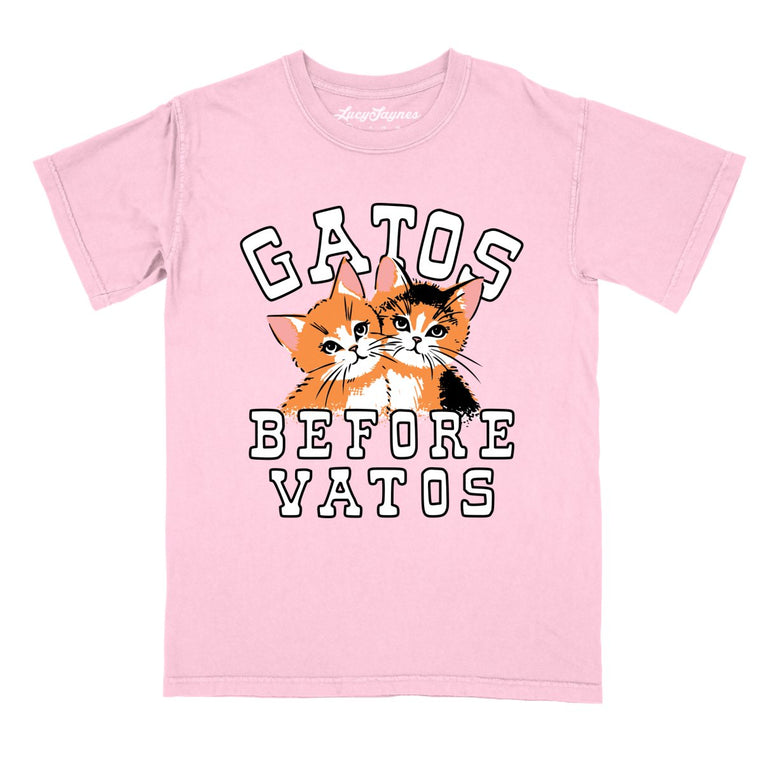 Gatos Before Vatos Comfort Colors Graphic Tee - Blossom