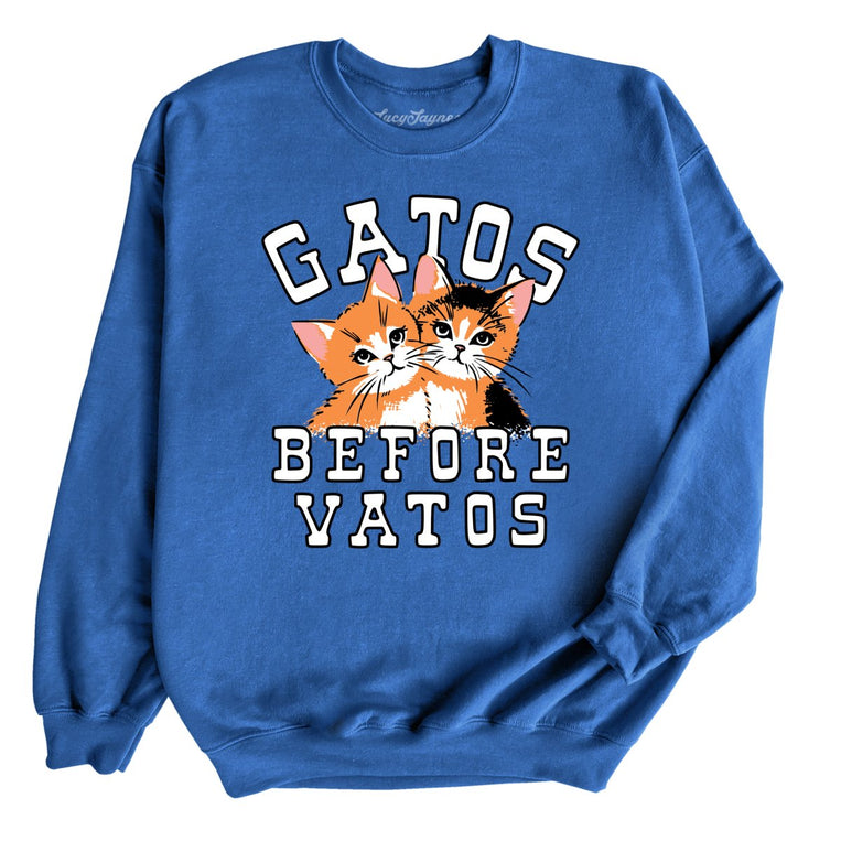 Gatos Before Vatos Graphic Sweatshirt - Royal