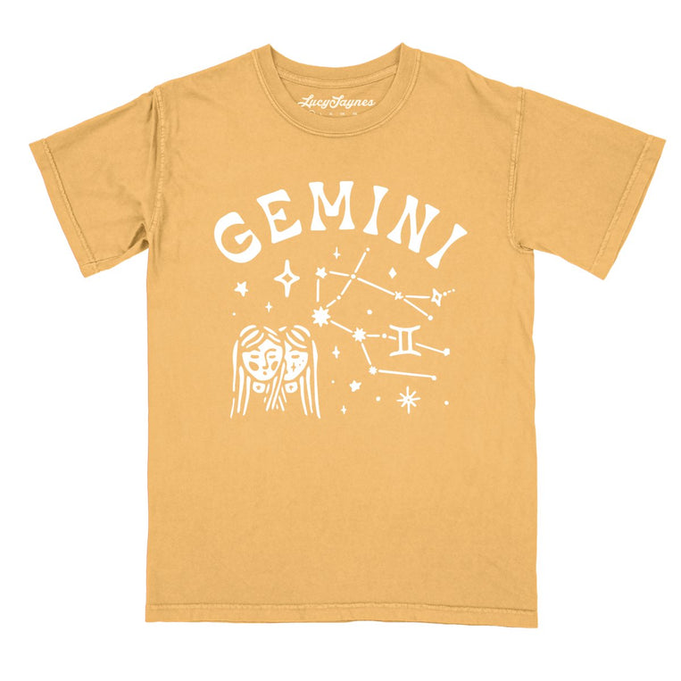 Gemini Comfort Colors Graphic Tee - Mustard